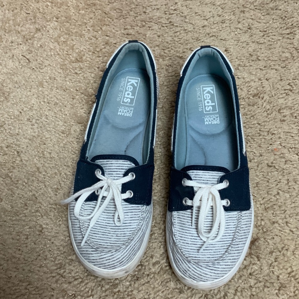 Keds Women's Striped Navy and White Sneakers